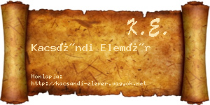 Kacsándi Elemér névjegykártya