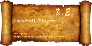 Kacsándi Elemér névjegykártya